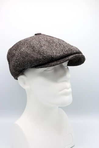 HATSQUARE Herringbone Wool Men's Newsboy Cap in Kuwait