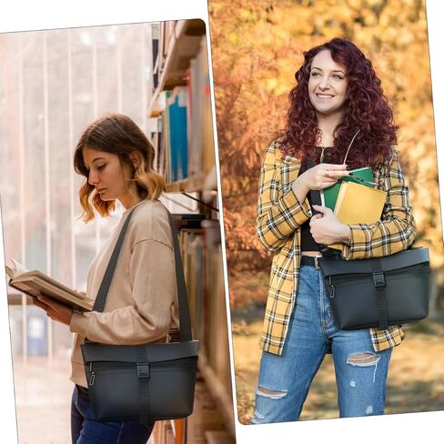 شنطة ماسنجر كروس مضادة للسرقة للرجال والنساء، 12.9 انش مقاومة للماء وقابلة للتوسيع وخفيفة الوزن وذات سعة كبيرة، شنطة كتف جانبية على الصدر وشنطة ماسنجر للكلية والسفر والعمل الكاجوال،, أسود in Kuwait