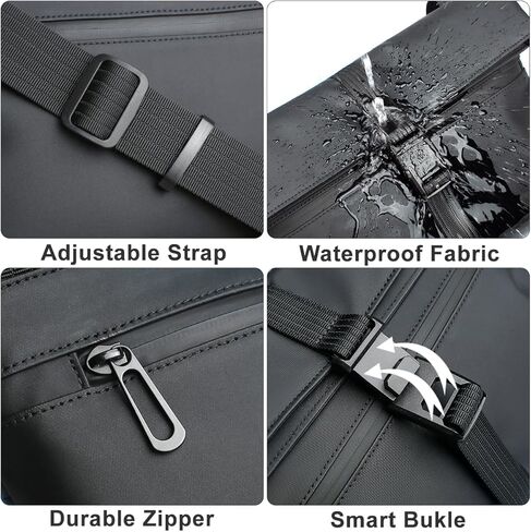 شنطة ماسنجر كروس مضادة للسرقة للرجال والنساء، 12.9 انش مقاومة للماء وقابلة للتوسيع وخفيفة الوزن وذات سعة كبيرة، شنطة كتف جانبية على الصدر وشنطة ماسنجر للكلية والسفر والعمل الكاجوال،, أسود in Kuwait