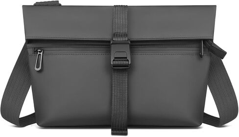 شنطة ماسنجر كروس مضادة للسرقة للرجال والنساء، 12.9 انش مقاومة للماء وقابلة للتوسيع وخفيفة الوزن وذات سعة كبيرة، شنطة كتف جانبية على الصدر وشنطة ماسنجر للكلية والسفر والعمل الكاجوال،, أسود in Kuwait