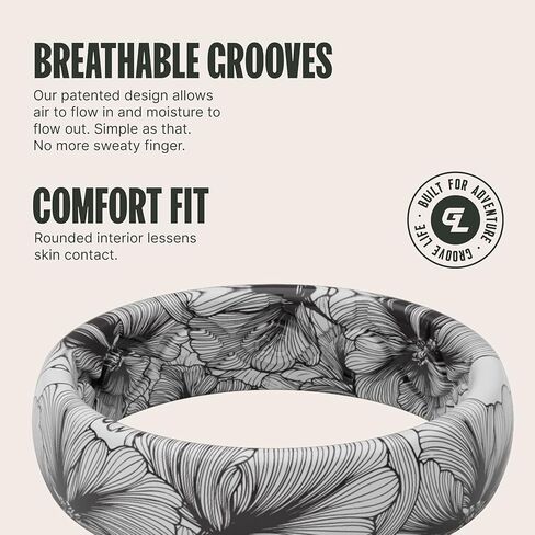Groove Life Aspire Silicone Ring Breathable Rubber Wedding Rings for Women, Lifetime Coverage, Unique Design, Comfort Fit Ring in Kuwait