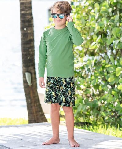 RUGGEDBUTTS® Boys Rainforest Long Sleeve Rash Guard - 3T in Kuwait