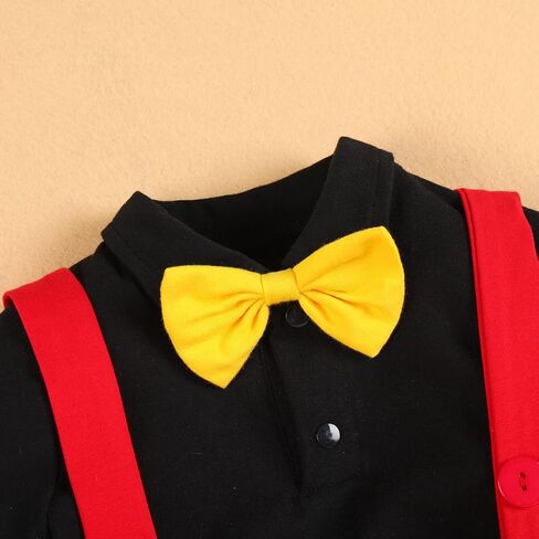 IBTOM CASTLE Gentleman First Birthday Cake Smash Outfits for Baby Boys Formal Suit Bowtie Bib Pants Ears Halloween Set in Saudi Arabia