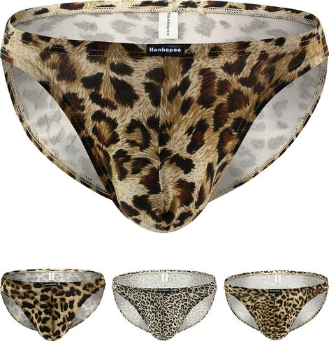 Hanhepee Men's Soft Briefs Cotton Stretch Underwear Sexy leopard Low Rise in Saudi Arabia
