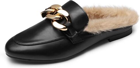 أحذية DREAM PAIRS Mules للنساء أحذية مسطحة مريحة سهلة الارتداء بمقدمة مغلقة أحذية بدون كعب مع سلسلة بدون ظهر للنساء in Kuwait
