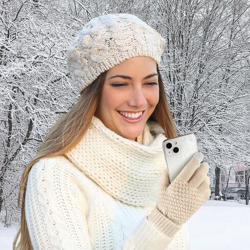 HRUTANE Womens Touch Screen Gloves Winter Warm Fleece Lined Gloves Elastic Cuff Texting Mittens Gifts 3 Pairs in Kuwait