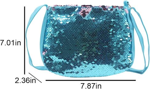 Orityle Kids Girls Crossbody Purse Bling Glitter Flip Sequin محفظة صغيرة لطيفة بسحاب حقيبة يد حقيبة كتف in Kuwait