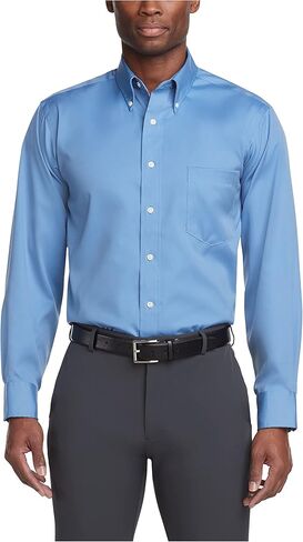 Van Heusen Men's Dress Shirt Regular Fit Non Iron Solid in Saudi Arabia