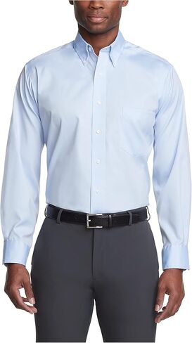 Van Heusen Men's Dress Shirt Regular Fit Non Iron Solid in Saudi Arabia