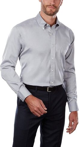 Van Heusen Men's Dress Shirt Regular Fit Non Iron Solid in Saudi Arabia