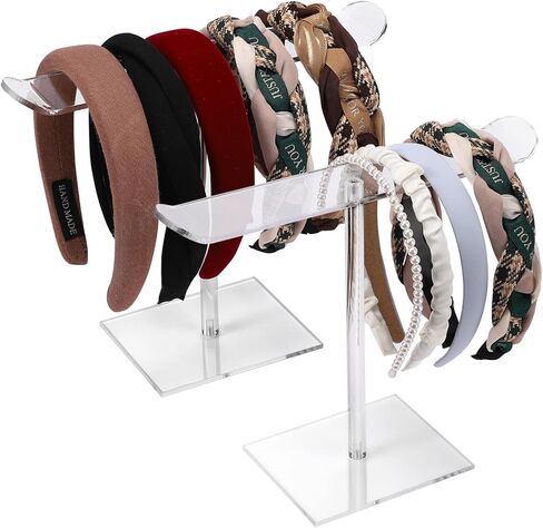 يوديفينيت منظم حامل عصابة راس من الاكريليك، حامل عرض شفاف لعرض شريط الرأس، منظم اكسسوارات الشعر للفتيات المراهقات والنساء، رف تخزين للمجوهرات ومشابك الشعر والاساور الحلقية in Kuwait