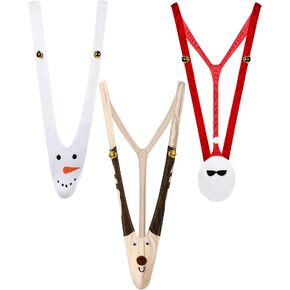 Christmas Gag Gift Reindeer Mankini Men's Underwear Thong for Halloween Christmas Costume, Set of 3 (Santa, Reindeer, Snowman)