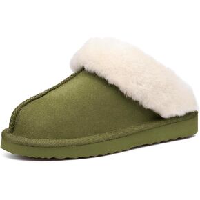 LazyStep Women's Madge Fuzzy Slippers with Comfort Memory Foam, Slip-on Warm Outdoor Indoor House Shoes