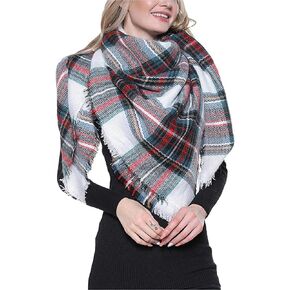 Dimore Trendy Plaid Blanket Scarf Women Big Oversized Long Scarves Warm Winter Tartan Checked Shawl Wrap Scarf Gift For Women