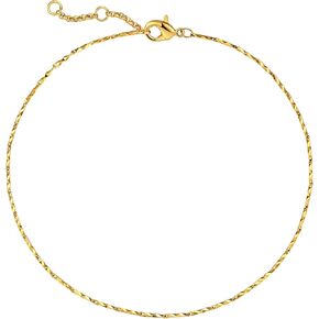 GDCOIN Gold Chain Anklets for Women 18K Gold Vacuum Plated, Adjustable Ankle Bracelets for Women, Beads Rhombus Link Lace Anklets Summer Beach Anklets for Women Jewelry Gift