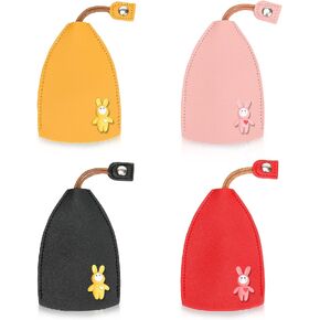 FuninCrea 4PCS Key Case, PU Car Key Case Key Pouch with Rope and Snap-fastener, Cute Rabbit Pattern Key Fob Case for Car Key in Kuwait