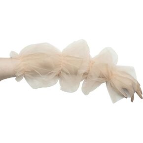 QRBTSCL Women's Long Tulle Gloves Lace Semi Sheer Ruffle Sleeves Fingerless Gloves Sunscreen Dress Costume Accessory in Saudi Arabia
