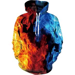 Loveternal Mens Womens Fleece Liner Hoodies Novelty Graphic Pullover Hooded Sweatshirts