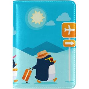 ALAZA Hipster Penguin Summer Leather Passport Holder Cover Case Travel One Pocket in Saudi Arabia