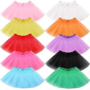 10 Pcs Tulle Tutu Skirt Adult Ballet Tutu Skirts for Women Multicolored Vintage 3 Layered 80s Skirts for Women for Cosplay Dance Party Costume