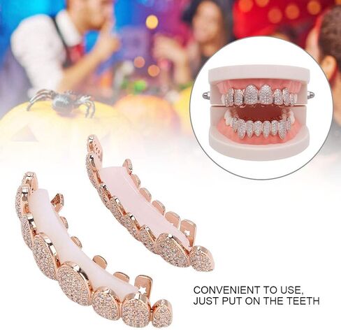 YUYTE Grillz Teeth Row Gold For Men Silver Kids Jewelry Hip Hop Halloween Party Gift in Saudi Arabia