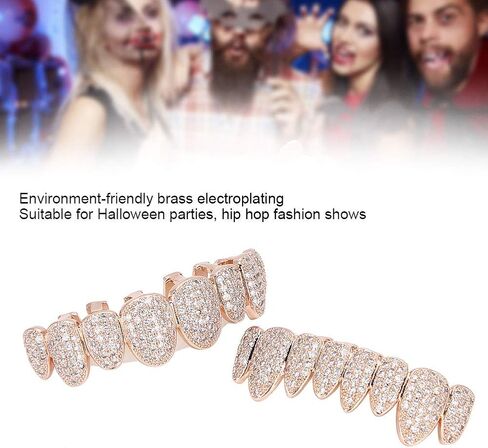 YUYTE Grillz Teeth Row Gold For Men Silver Kids Jewelry Hip Hop Halloween Party Gift in Saudi Arabia