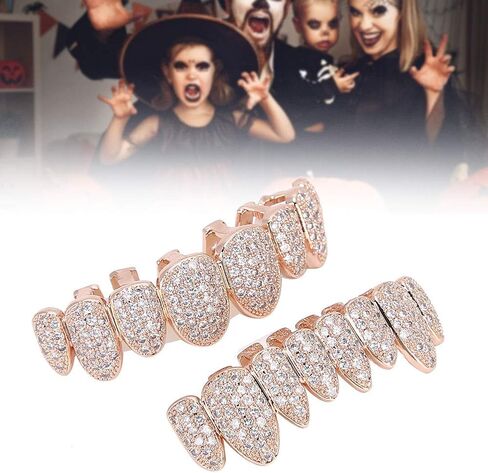 YUYTE Grillz Teeth Row Gold For Men Silver Kids Jewelry Hip Hop Halloween Party Gift in Saudi Arabia