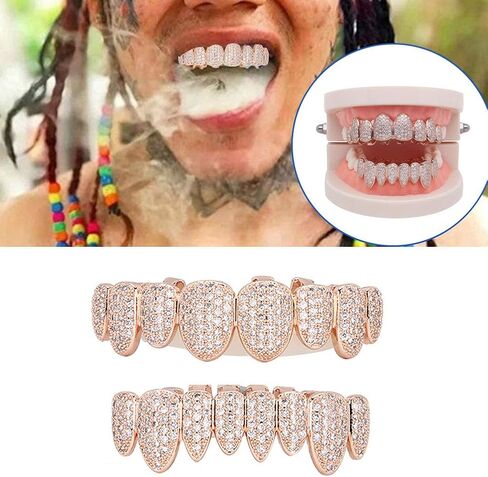 YUYTE Grillz Teeth Row Gold For Men Silver Kids Jewelry Hip Hop Halloween Party Gift in Saudi Arabia