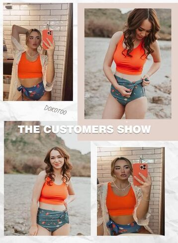Dokotoo Womens 2 Piece Swimsuit Scoop Neck Sleeveless 2025 Tummy Control Tie Knot Bathing Suits in Saudi Arabia