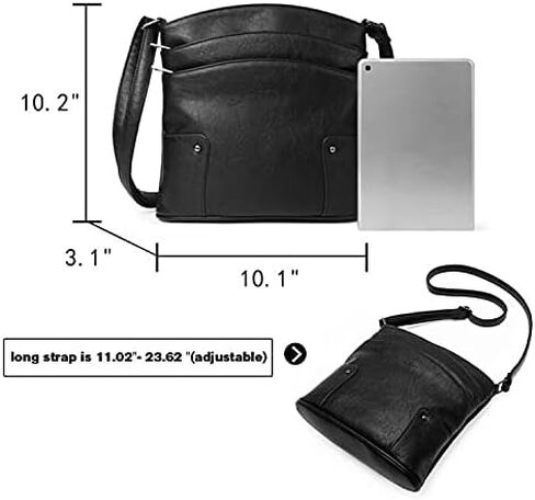 CLUCI Crossbody Bags for Women Leather Purse Travel Vacation Triple Pockets Vintage Handbags Shoulder Bags in Kuwait