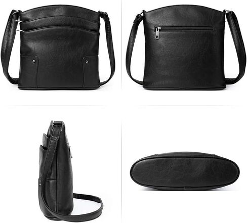 CLUCI Crossbody Bags for Women Leather Purse Travel Vacation Triple Pockets Vintage Handbags Shoulder Bags in Kuwait