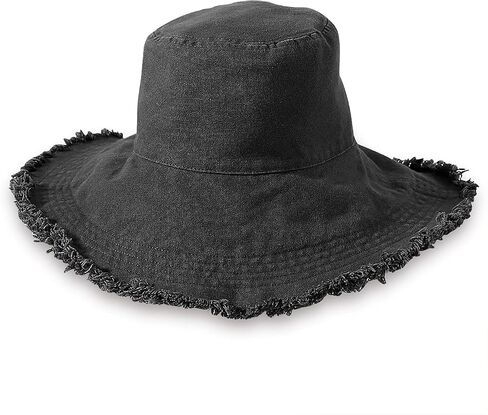 HZEYN Bucket Hats for Women Wide Brim Summer Travel Packable Cotton Bucket Beach Sun Hat UPF 50+ in Kuwait