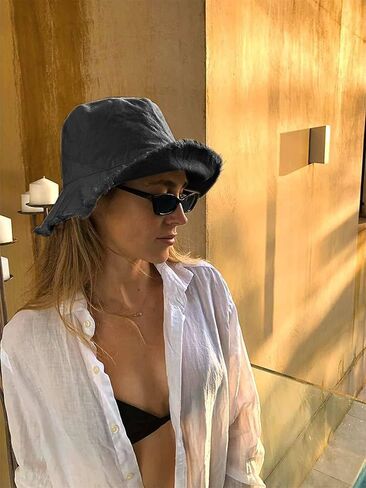 HZEYN Bucket Hats for Women Wide Brim Summer Travel Packable Cotton Bucket Beach Sun Hat UPF 50+ in Kuwait