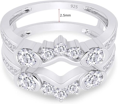 Enhancer Guard Ring for Women 1 CT Round Lab Created Moissanite or Lab Grown Diamond Wedding Band Stacking Ring in 10k / 14K Solid White Gold or 14K Gold Plated Sterling Silver Jewelry for Her in Kuwait