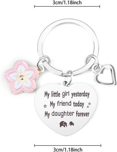 سلسلة مفاتيح هدية للابنة من الام والاب هدايا عيد الام للابنة البالغة عيد الحب والكريسماس والتخرج وعيد الميلاد للبنات والنساء والعائلة والذكرى السنوية الجديدة, سلسلة مفاتيح للابنة 5 in Kuwait