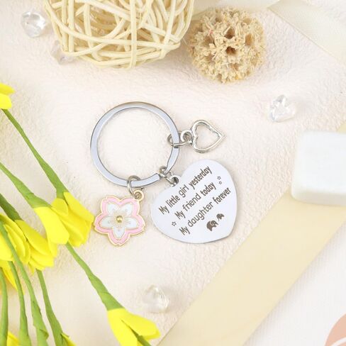 سلسلة مفاتيح هدية للابنة من الام والاب هدايا عيد الام للابنة البالغة عيد الحب والكريسماس والتخرج وعيد الميلاد للبنات والنساء والعائلة والذكرى السنوية الجديدة, سلسلة مفاتيح للابنة 5 in Kuwait