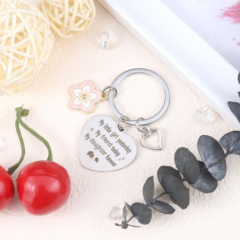 سلسلة مفاتيح هدية للابنة من الام والاب هدايا عيد الام للابنة البالغة عيد الحب والكريسماس والتخرج وعيد الميلاد للبنات والنساء والعائلة والذكرى السنوية الجديدة, سلسلة مفاتيح للابنة 5 in Kuwait