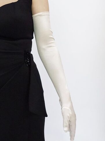 Women's Long Satin Gloves 1920s Opera Bridal Wedding Dance Halloween costume Evening Party Gloves 22 inch in Kuwait