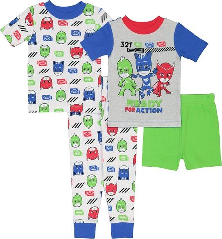 طقم بيجامة قطنية للأولاد مكون من 4 قطع من PJ Masks in Kuwait