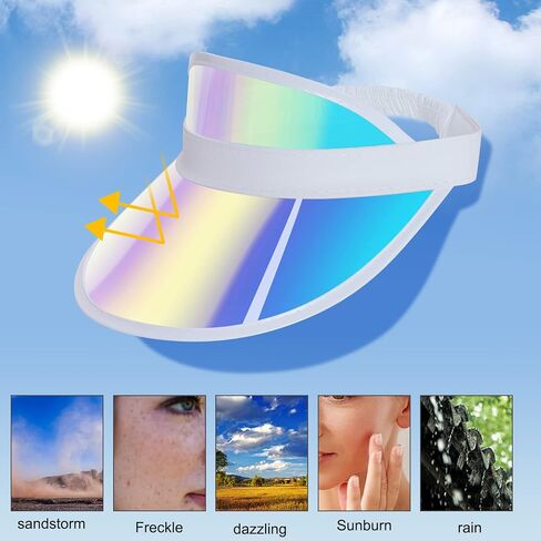 Jmkcoz 3 Pack Sun Visor Hats Women Men Clear Colored Plastic Tennis Beach Sport Cap Adjustable Golf Sunhat Headwear in Saudi Arabia