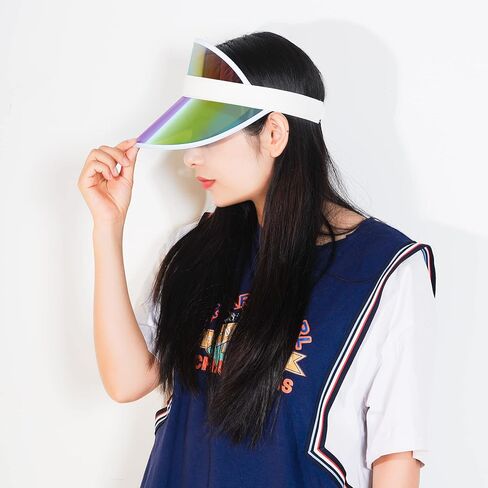 Jmkcoz 3 Pack Sun Visor Hats Women Men Clear Colored Plastic Tennis Beach Sport Cap Adjustable Golf Sunhat Headwear in Saudi Arabia