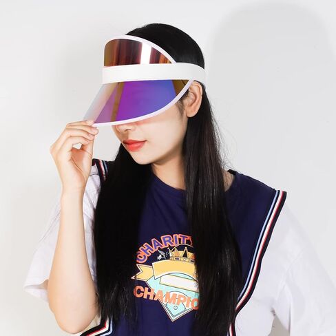 Jmkcoz 3 Pack Sun Visor Hats Women Men Clear Colored Plastic Tennis Beach Sport Cap Adjustable Golf Sunhat Headwear in Saudi Arabia