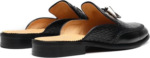 Erphpre Paul Mens Black Backless Loafers Genuine Leather Mules Shoes in Kuwait