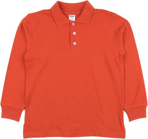 Leveret Kids & Toddler Boys Girls Long Sleeve 100% Cotton Polo Shirt Orange (Size 6 Years) in Saudi Arabia