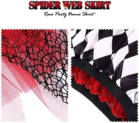 تنورة توتو للنساء من Victray للهالوين، تنورة من التول على شبكة العنكبوت، تنورة للحفلات، زي تنورات قصيرة باللون الأسود in Kuwait