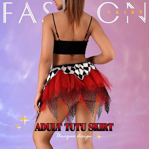 تنورة توتو للنساء من Victray للهالوين، تنورة من التول على شبكة العنكبوت، تنورة للحفلات، زي تنورات قصيرة باللون الأسود in Kuwait