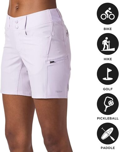 Terry Metro 7 Inch Inseam Bike Short - Women MTB Urban Cycling Bottom, 2 Piece Set W/Unattached Padded Liner in Kuwait