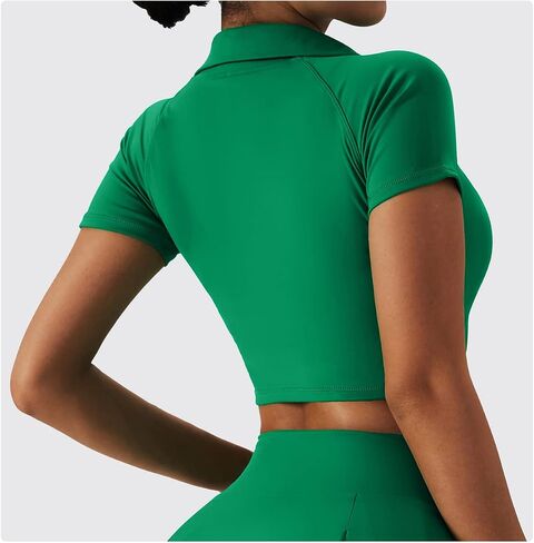 2 Piece Tennis Dress for Women High Waist Pleated Tennis Skirt with Shorts Short Sleeve Crop Golf Workout Skirts Sets in Kuwait