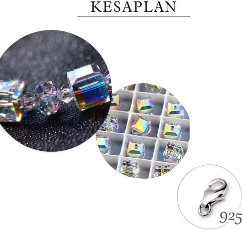 سوار كريستال أساسي من Kesaplan للنساء، 925 فضة استرليني سوار ربط قابل للتعديل، هدايا مجوهرات للأصدقاء والعشاق، هدايا عيد الميلاد المجيد للأم والزوجة in Saudi Arabia