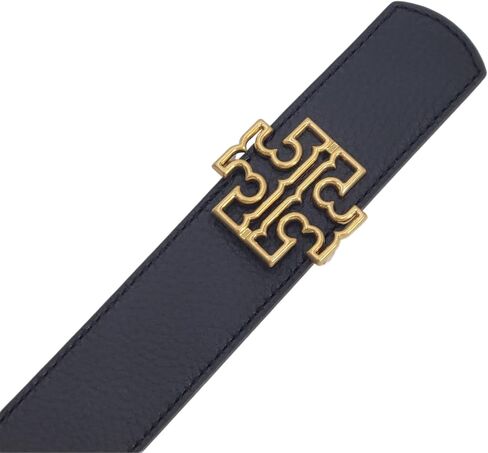 Tory Burch 141742 Britten Logo Black/Classic Tan With Gold Hardware 1.5 Inch Width Reversible Women's Belt in Saudi Arabia
